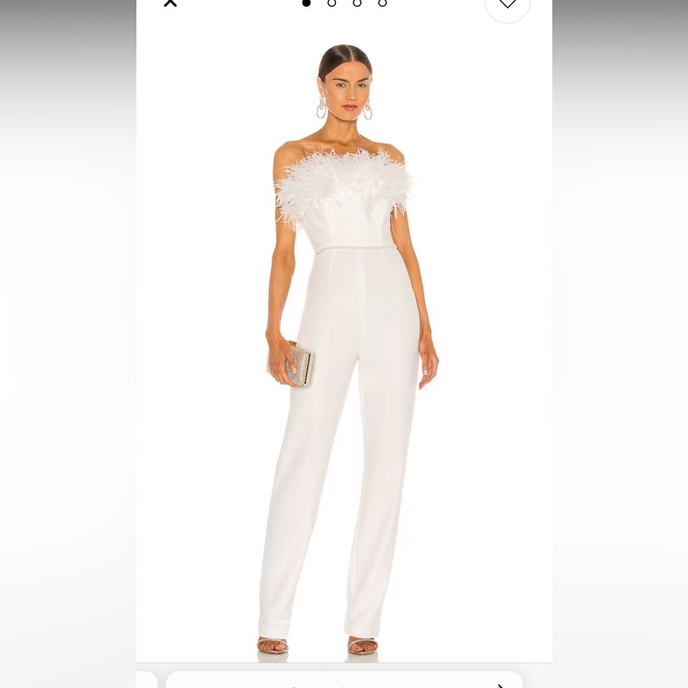 Bronx and Banco Lola Blanc Feather Jumpsuit
